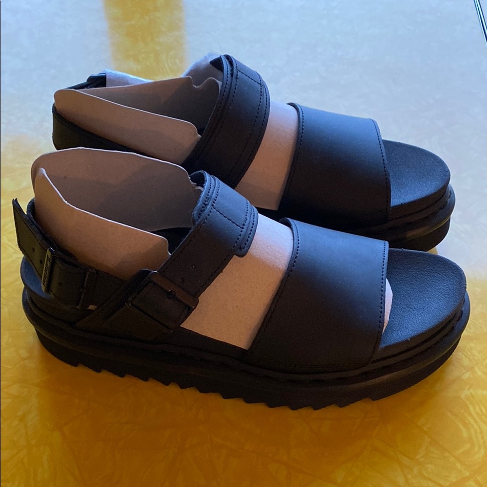 Dr. Martens. Chic Black Platform Sandals